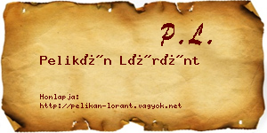 Pelikán Lóránt névjegykártya